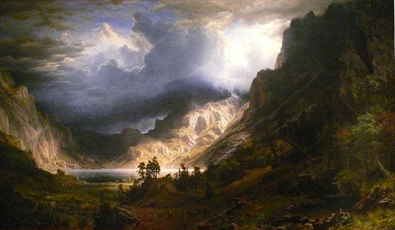 Albert Bierstadt A Storm in the Rocky Mountains Spain oil painting art